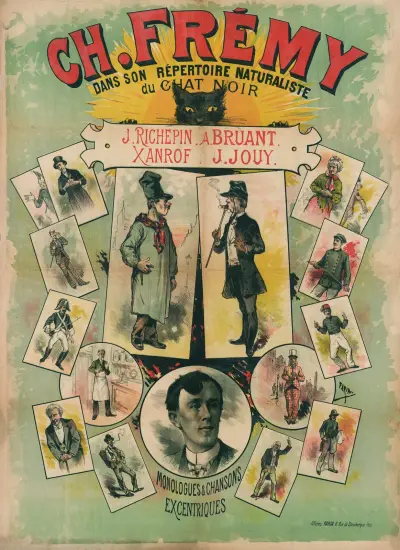 Ch. Fremy Dans Son Repertoire Naturaliste Du Chat Noir J. Richepin. A. Bruant. Xanroff. J. Jouy av Cândido de Faria