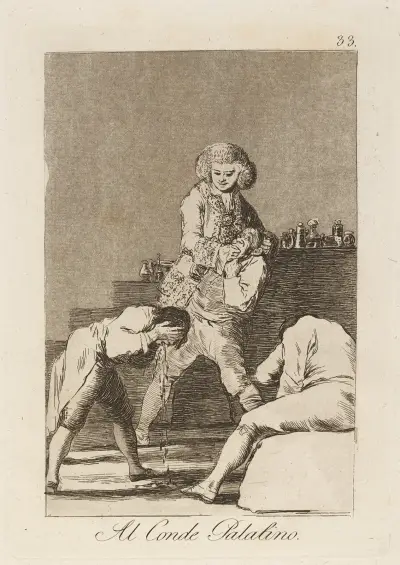 Al Conde Palatino. (To the Count Palatine [or] Count of the Palate) av Francisco de Goya