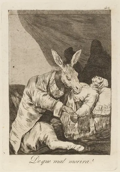 De que mal morira (Of what ill will he die) av Francisco de Goya