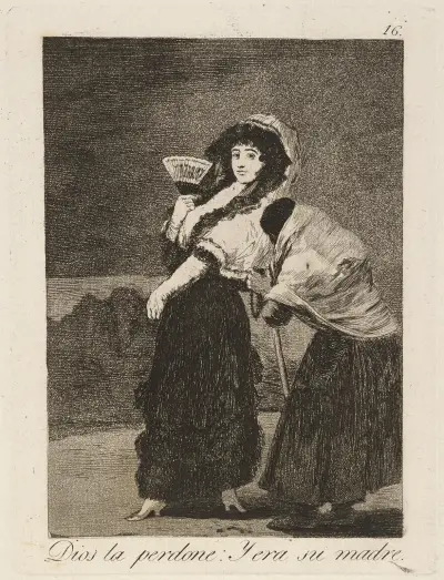 Dios la perdone; Y era su madre. (For heaven’s sake; and it was her mother.) av Francisco de Goya