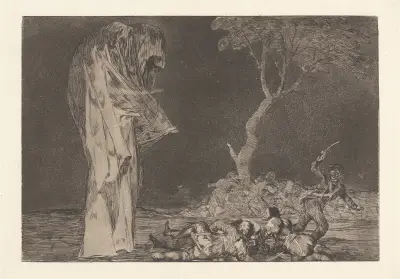 Do Not Lose Honour through Fear [Folly of Fear] (Por Temor No Pierdas Honor [Disparate de Miedo]) av Francisco de Goya