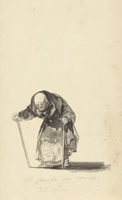 He Can No Longer at the Age of Ninety-Eight av Francisco de Goya