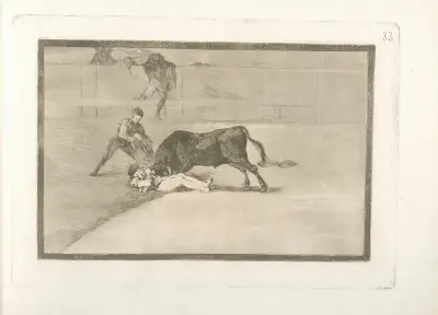 La desgraciada muerte de Pepe Illo en la plaza de Madrid av Francisco de Goya