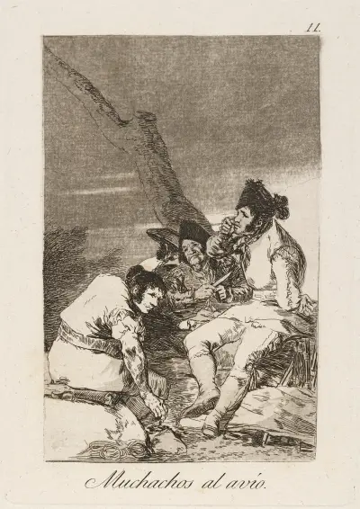 Muchachos al avío. (Lads making ready.) av Francisco de Goya