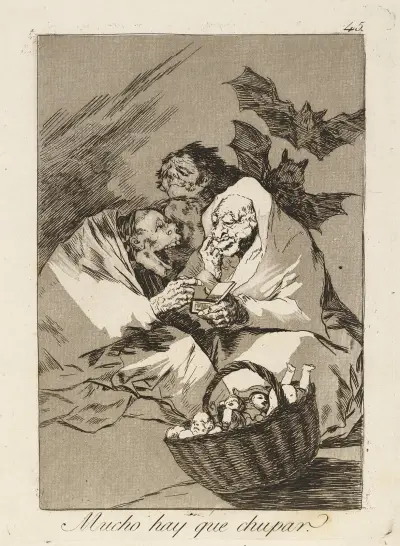 Mucho hay que chupar. (There is plenty to suck.) av Francisco de Goya
