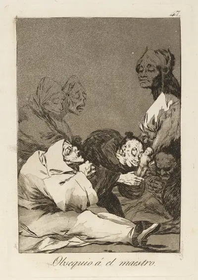 Obsequio á el maestro. (A gift for the master.) av Francisco de Goya
