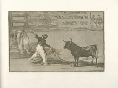 Origen de los arpones ó banderillas av Francisco de Goya