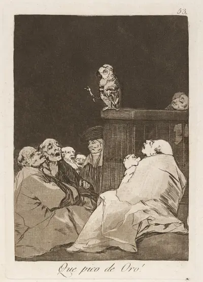 Que pico de Oro! (What a golden beak!) av Francisco de Goya