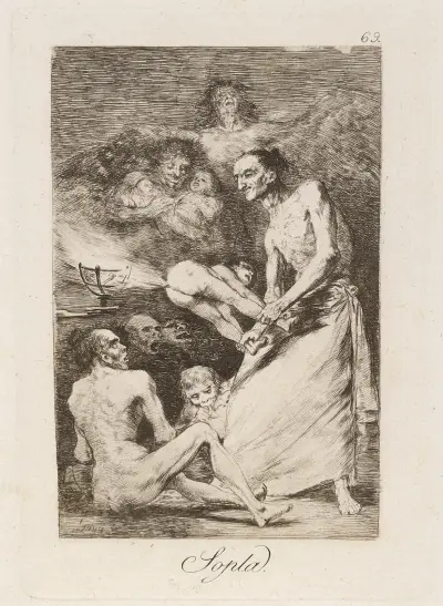 Sopla. (Blow.) av Francisco de Goya