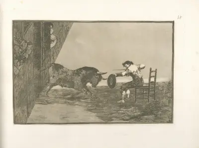Temeridad de Martincho en la plaza de Zaragoza av Francisco de Goya