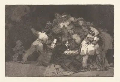 The Claws of a Cat and the Dress of a Devotee-Similar to Vice Is Often Clothed in Virtue’s Habit [General Folly] (Unas de Gato y Habito de Beato [Disparate General]) av Francisco de Goya