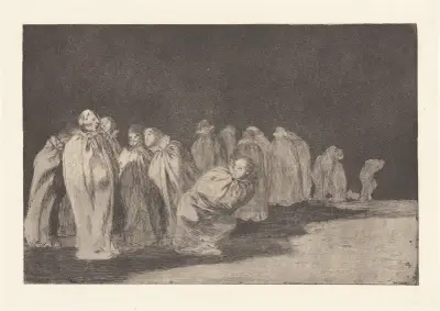There Is Something beneath the Sackcloth, i.e. You Can’t Judge a Man by His Clothes [The Men in Sacks] (So El Sayal, Hay Al [Los Enscacados]) av Francisco de Goya