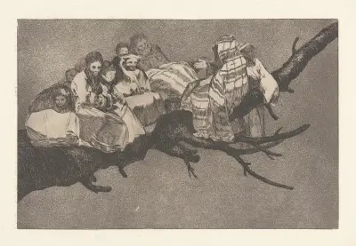 To Go amongst the Branches, i.e. To Talk through One’s Hat [Ridiculous Folly] (Andarse por las Ramas [Disparate Ridiculo]) av Francisco de Goya