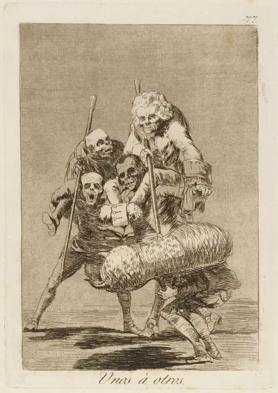 Unos á otros. (What one does to another.) av Francisco de Goya