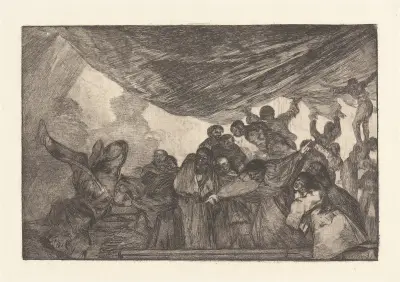 Without Commending Himself either to God or the Devil [Clear Folly] (Sin Recomendarse a Dios ni al Diablo [Disparate Claro]) av Francisco de Goya