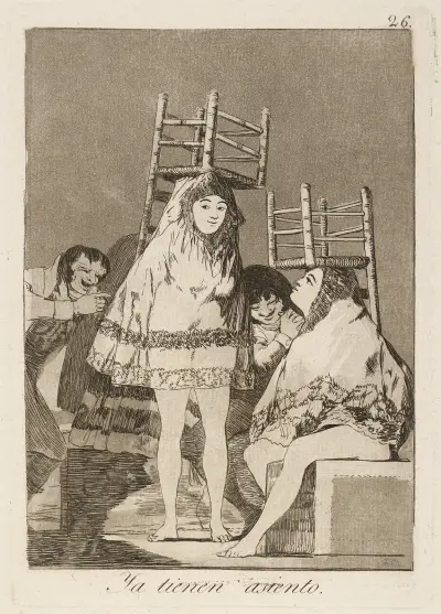 Ya tienen asiento. (They’ve already got a seat.) av Francisco de Goya