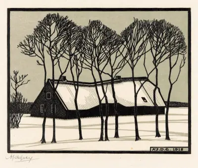 Boerderij in de sneeuw av Julie de Graag