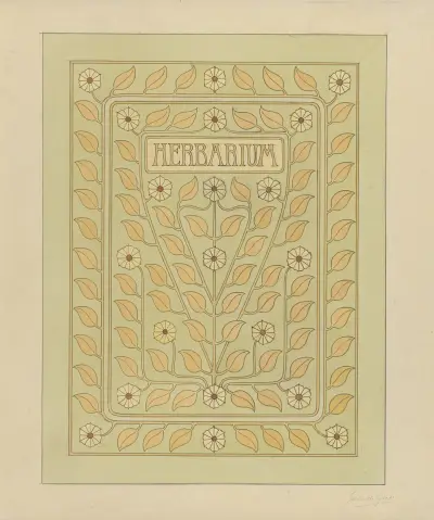 Design for a cover for a herbarium av Julie de Graag