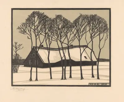 Farm in the snow av Julie de Graag