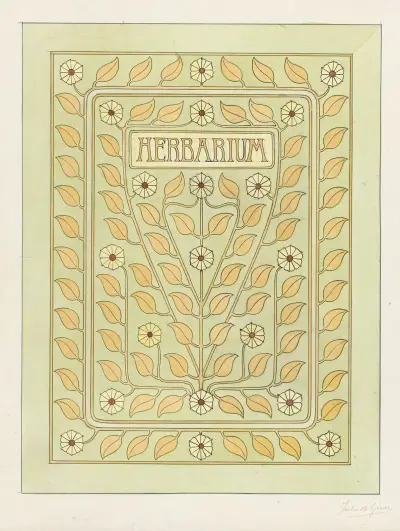 Ontwerp voor een omslag voor een herbarium av Julie de Graag