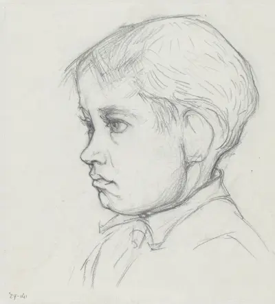 Portrait of a boy. von Julie de Graag