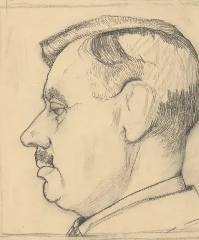 Portrait of a man with a moustache von Julie de Graag