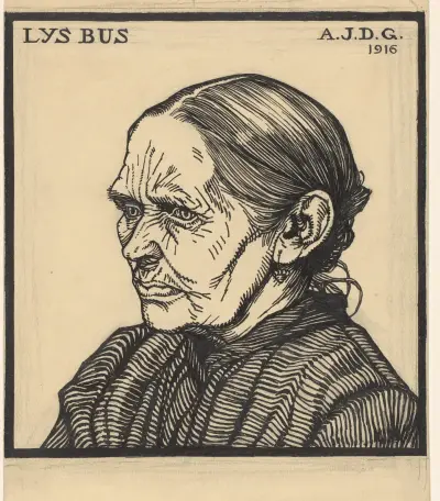 Portrait of Lys Bus, 1916 – nr 2 av Julie de Graag
