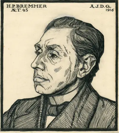 Porträtt av konsthistorikern H.P. Bremmer av Julie de Graag