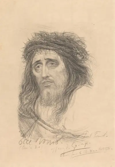 Christus met doornenkrans av Henry de Groux