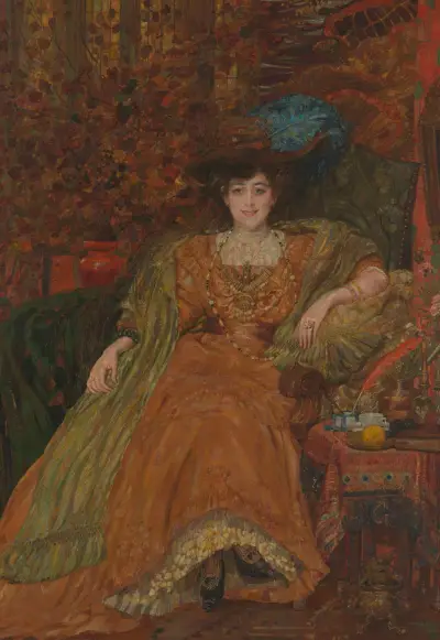 Portrait of Emma Lambotte av Henry de Groux