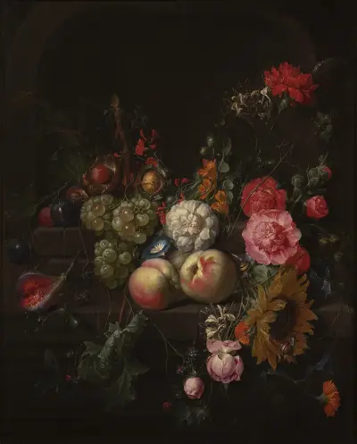 Still Life with Flowers and Fruit – nr 1 av Cornelis de Heem