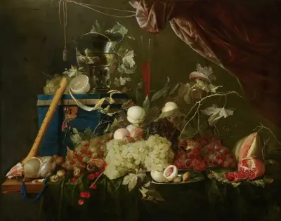 Sumptuous Fruit Still Life with Jewellery Box av Jan Davidsz de Heem