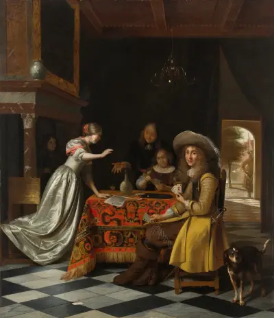 Kartenspieler an einem Tisch von Pieter De Hooch