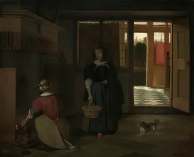 Interieur eines holländischen Hauses von Pieter De Hooch