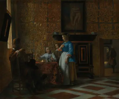 Leisure Time in an Elegant Setting av Pieter De Hooch