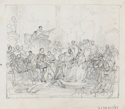 Ärkehertig Albert och Isabella bevistar en lektion av Justus Lipsius av Nicaise De Keyser