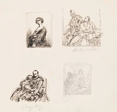 Archimedes and Three Portraits av Nicaise De Keyser