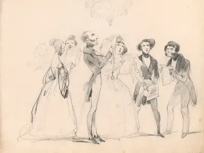 Caricatures of Singing Figures av Nicaise De Keyser