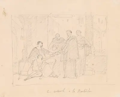 Christopher Columbus och hans sjuke son i klostret La Rabida av Nicaise De Keyser