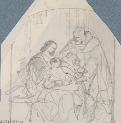 Christopher Columbus och hans sjuke son i klostret La Rabida av Nicaise De Keyser