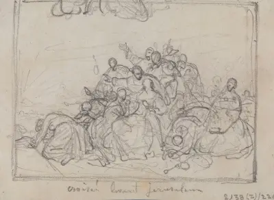 Crusaders in front of Jerusalem av Nicaise De Keyser