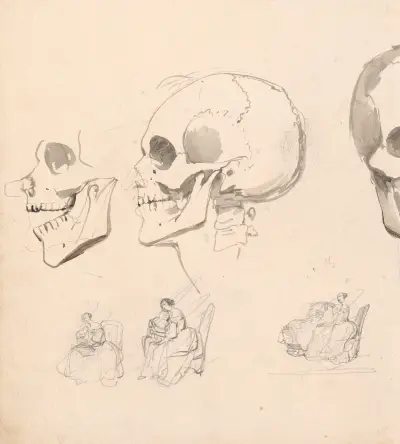 Death’s Head and Seated Woman with Child av Nicaise De Keyser