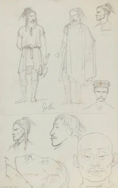 Etniska typer, hunner, goter och mongoler av Nicaise De Keyser