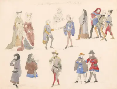 Figurer från manuskriptet från Haag 1463 av Nicaise De Keyser