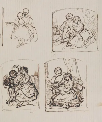Fyra porträtt av två barn av Nicaise De Keyser