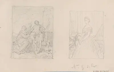 Historische Szene und Porträt der Madame De Pret von Nicaise De Keyser