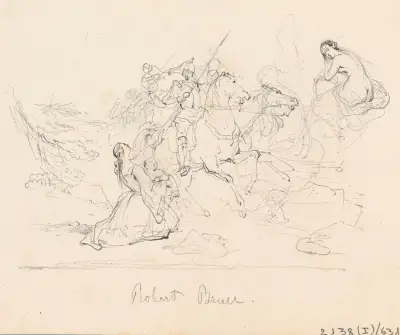 Historisk scen med Robert Bruce av Nicaise De Keyser