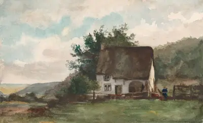 Landschaft mit Haus 2 von Nicaise De Keyser