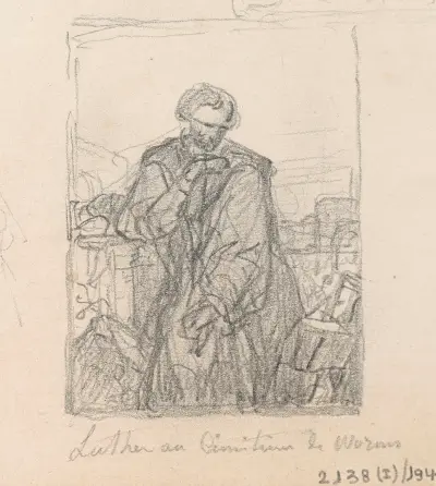 Luther på kyrkogården i Worms av Nicaise De Keyser