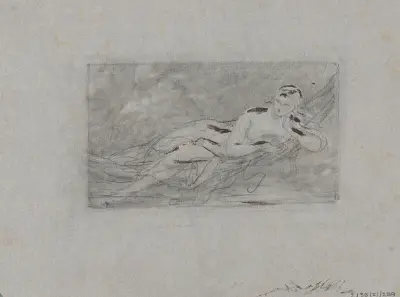 Liggande naken av Nicaise De Keyser